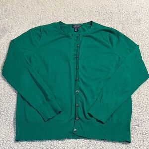 Lands' End Women's Green Cardigan Sweater